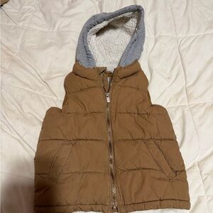 Old Navy Brown and Gray Hooded Vest